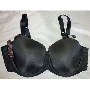 NWT Paramour by Felina Paramour Marvelous Side Smoother Underwire Bra 38D Black
